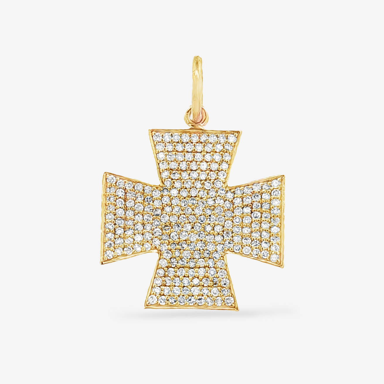 0.80CT Pave' Maltese Cross Charm