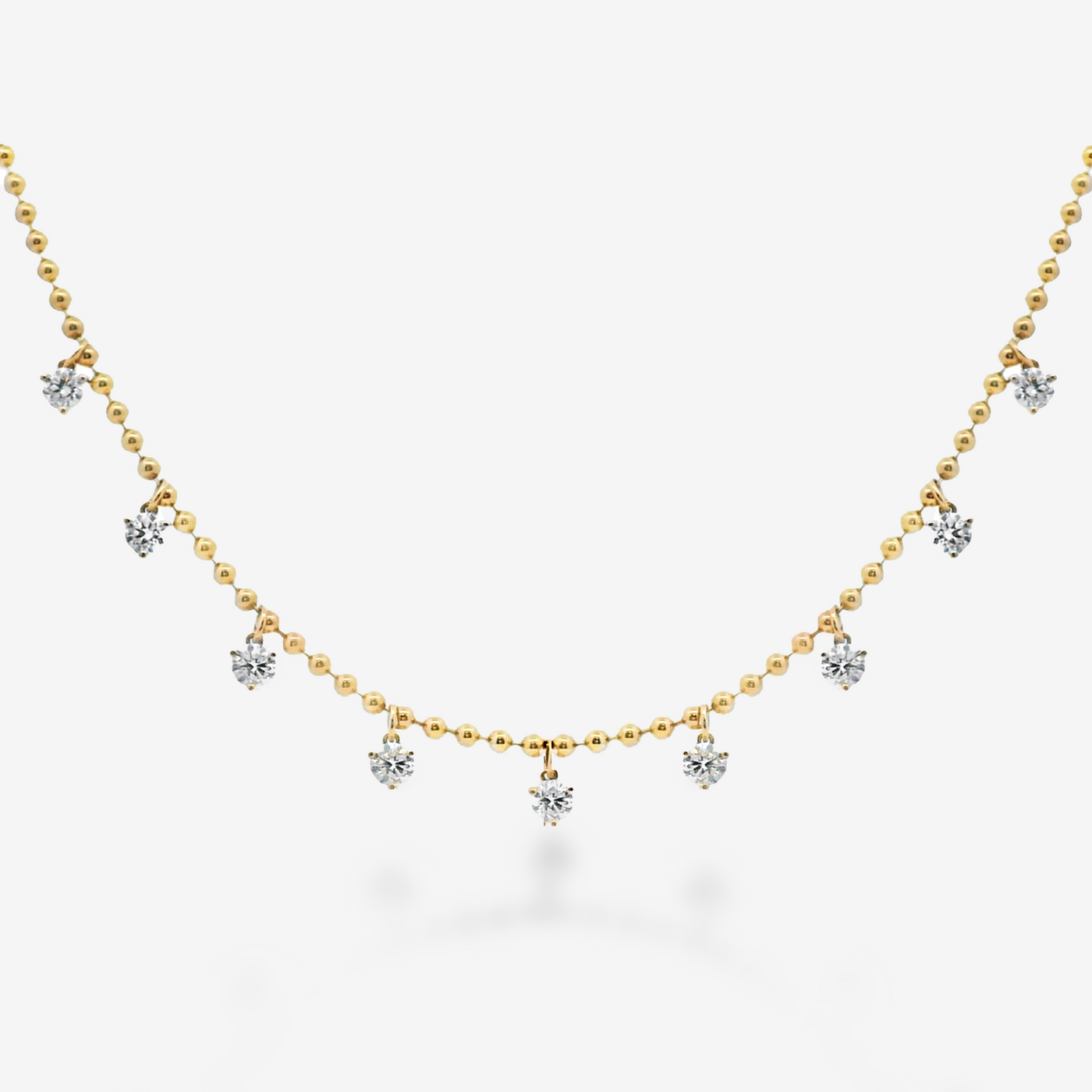 0.95CT Diamond 9 Drop Bead It Necklace