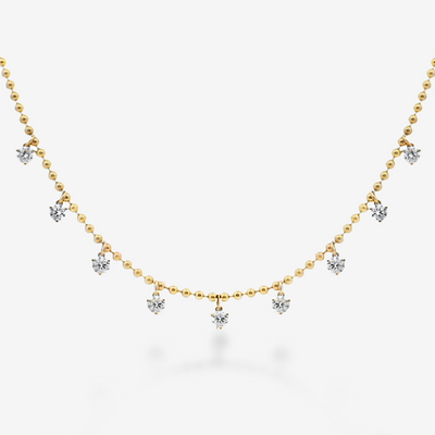 0.95CT Diamond 9 Drop Bead It Necklace