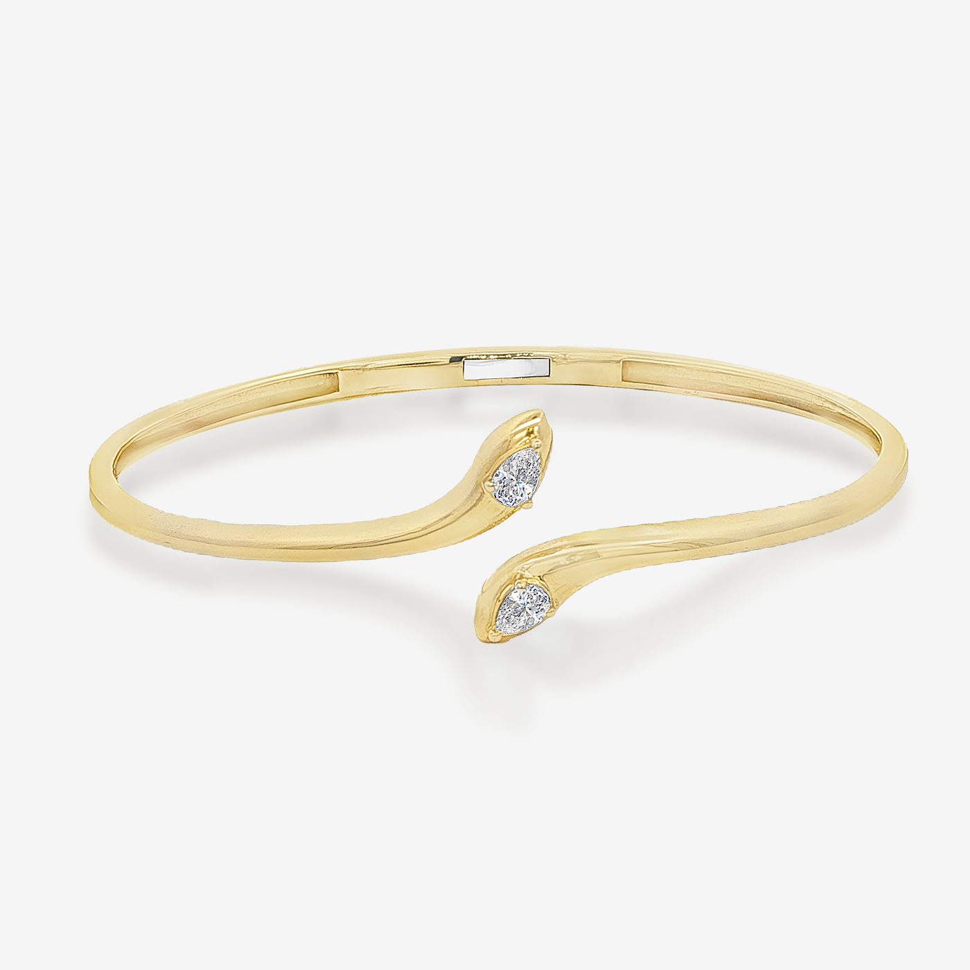 0.39CT Pear Shaped Serpent Cuff Bracelet