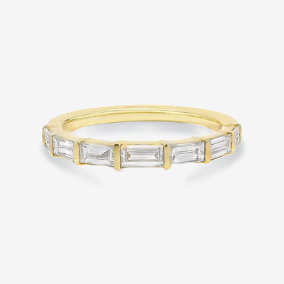 1/2 Bar Set East West Baguette Diamond Ring