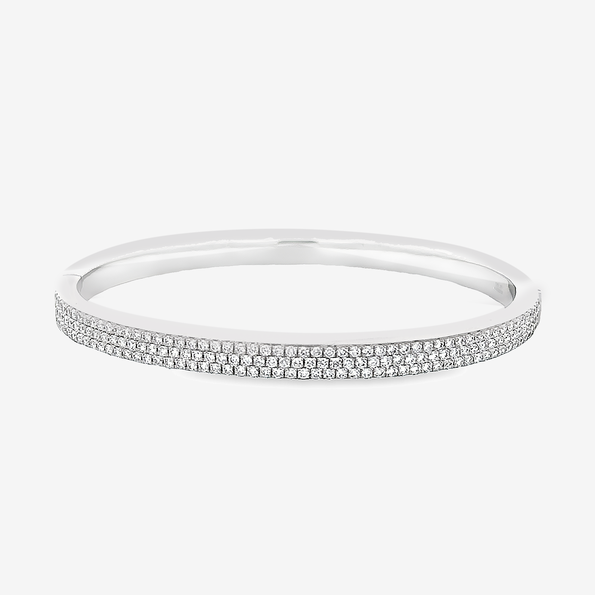 three row pave bangle bracelet