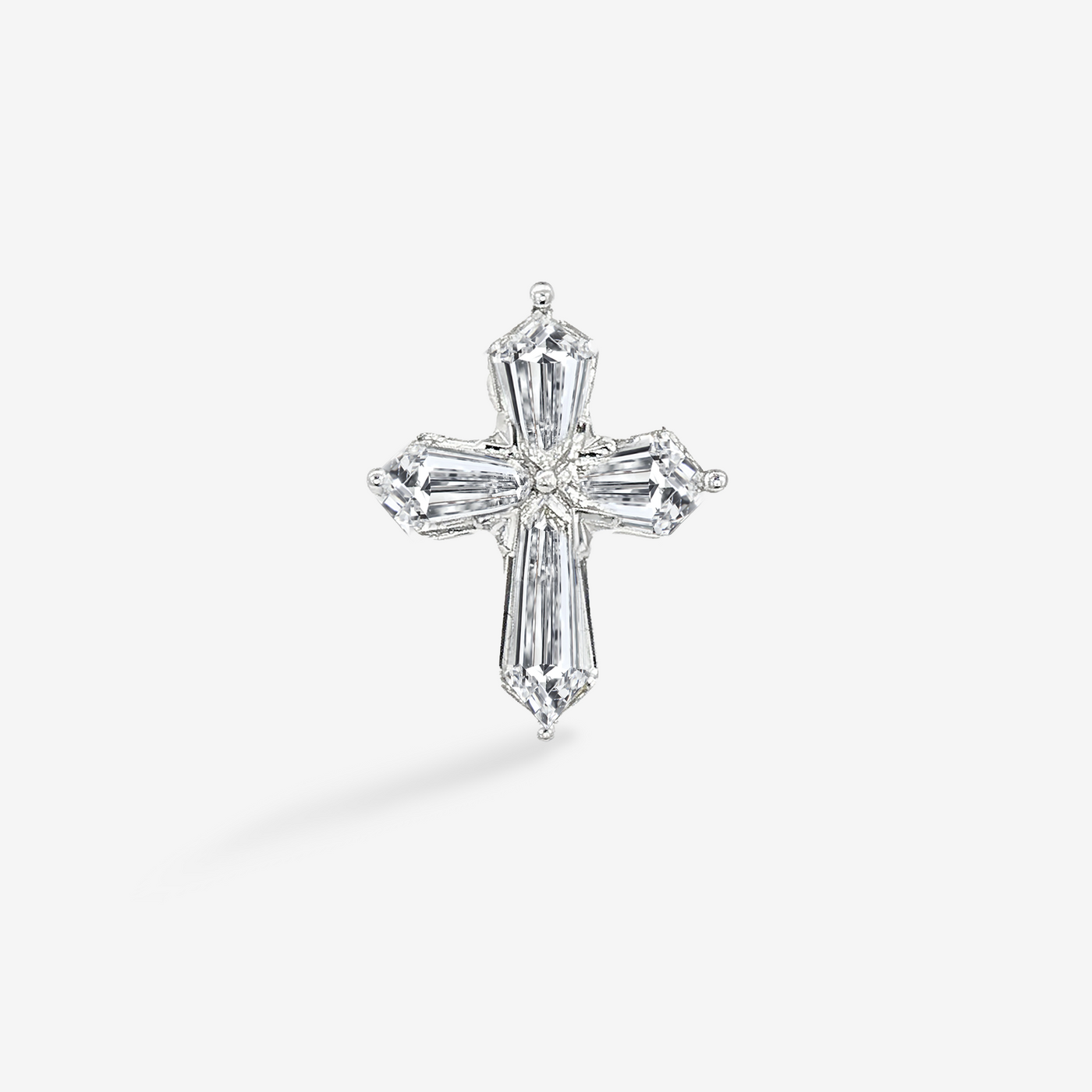 1.05CT Baguillion Cut Diamond Cross Pendant