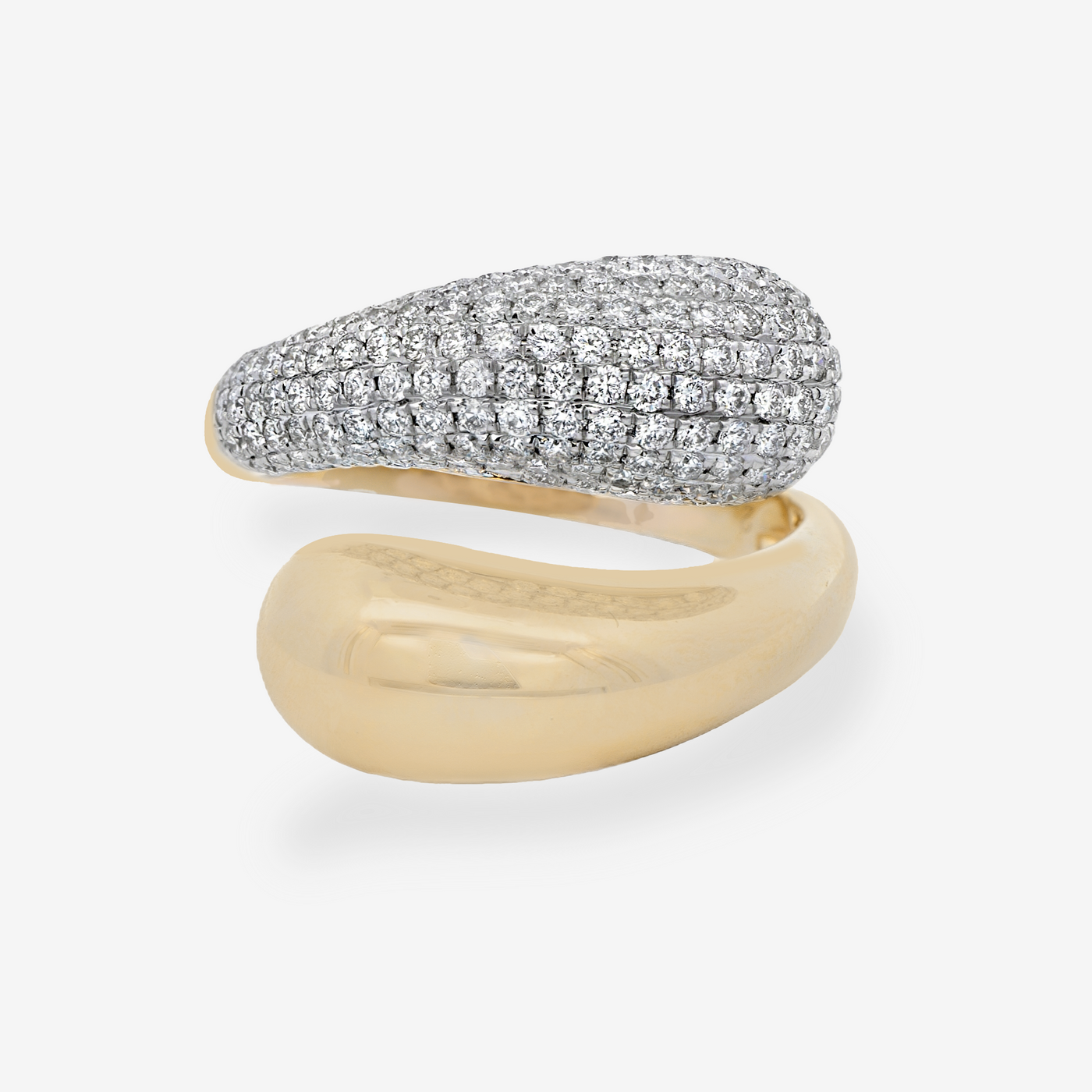 1.05CT Pave' Diamond Bypass Ring