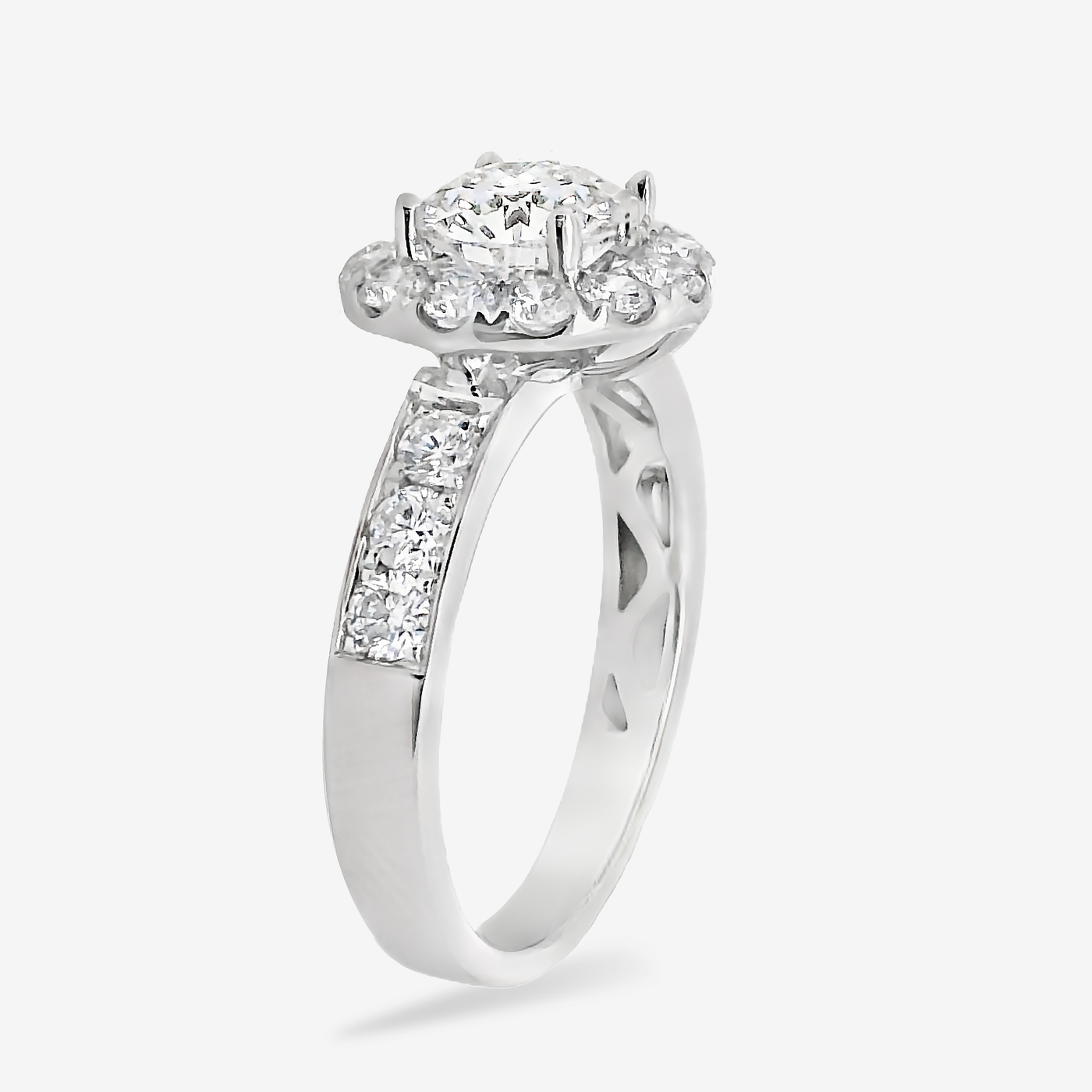 1.08CT Natural Diamond Round Engagement Ring