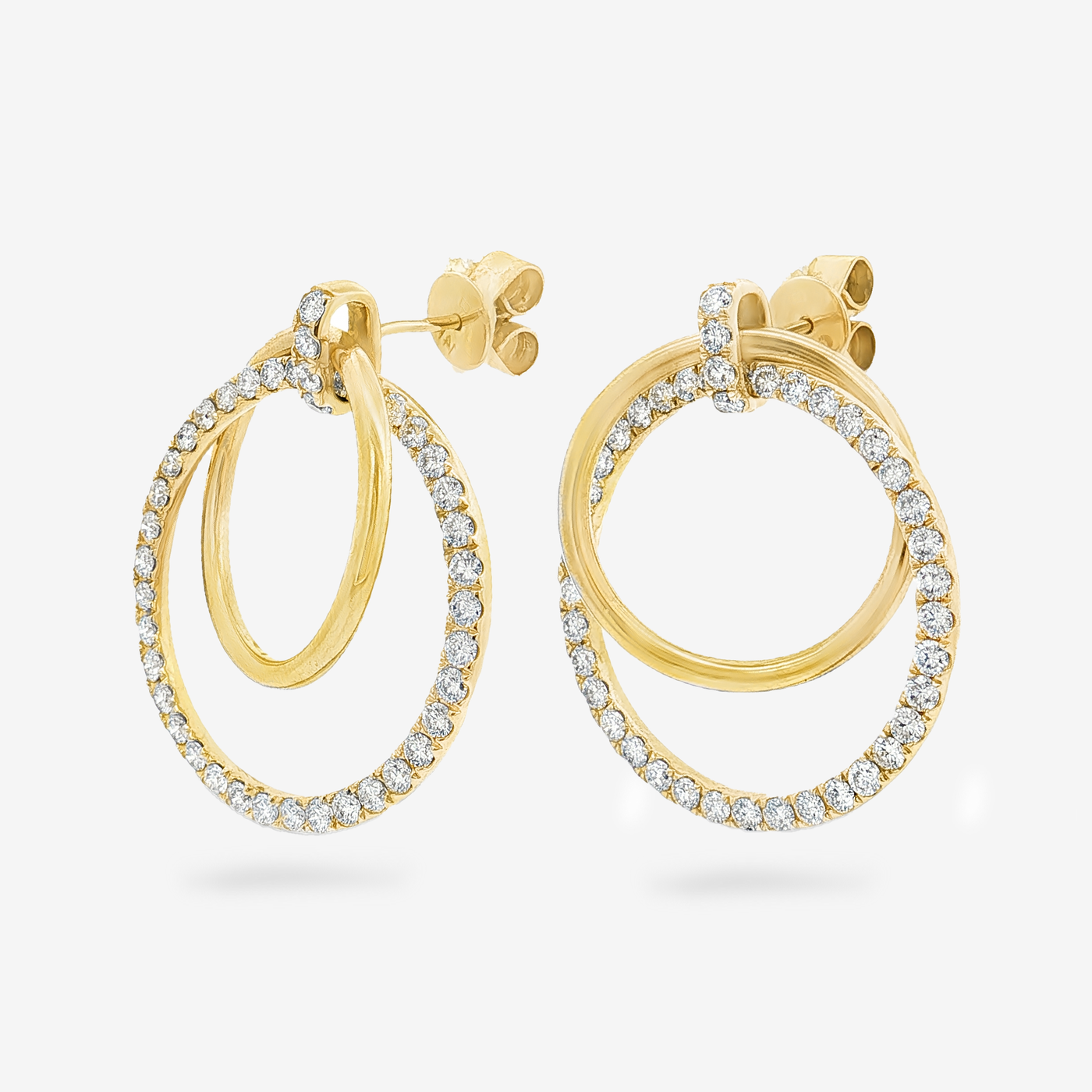 1.19CT Interlocking Diamond Circle Earrings