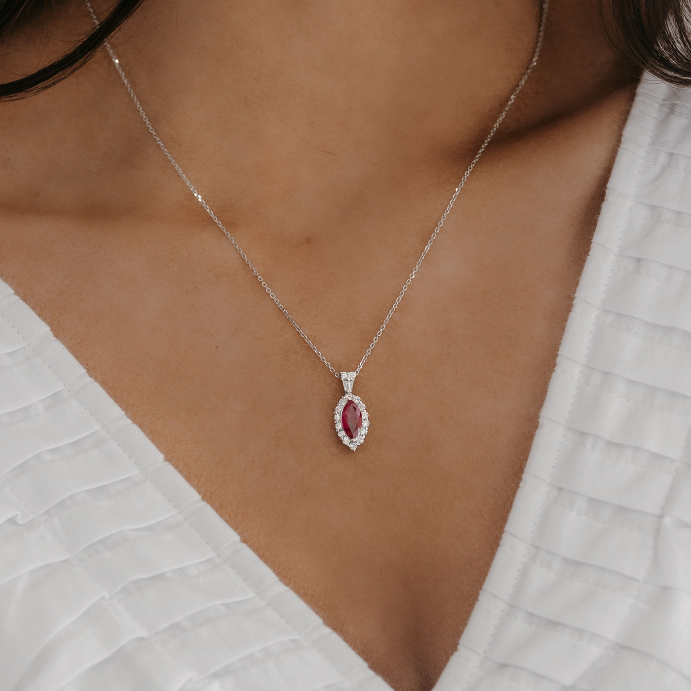 1.22ct Ruby & Diamond Necklace