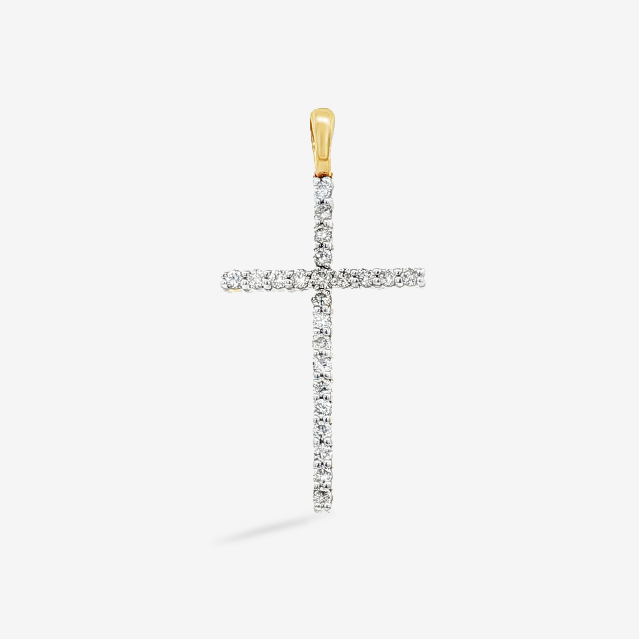 1.25 Inches Classic 0.35CT Diamond Cross Pendant