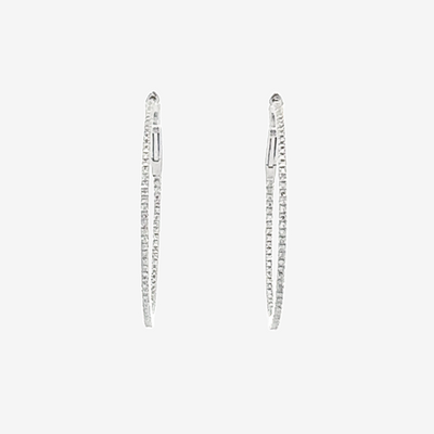 ultra light diamond eternity hoop earrings