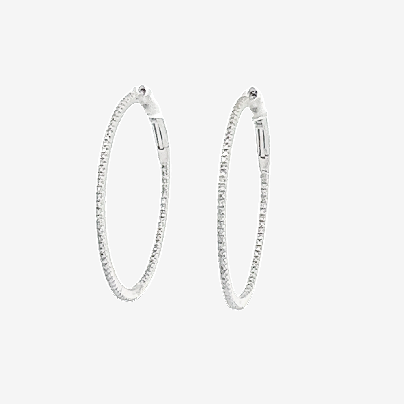 white gold diamond eternity hoop earrings