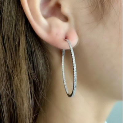 1.25" Ultra Whisper Thin 0.30CT Hoop Earrings