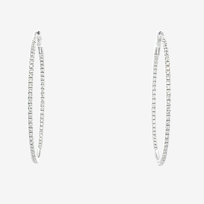 ultra thin diamond eternity hoop earrings
