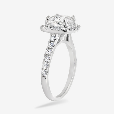 1.70CT Natural Diamond Ritz Square Cushion Engagement Ring