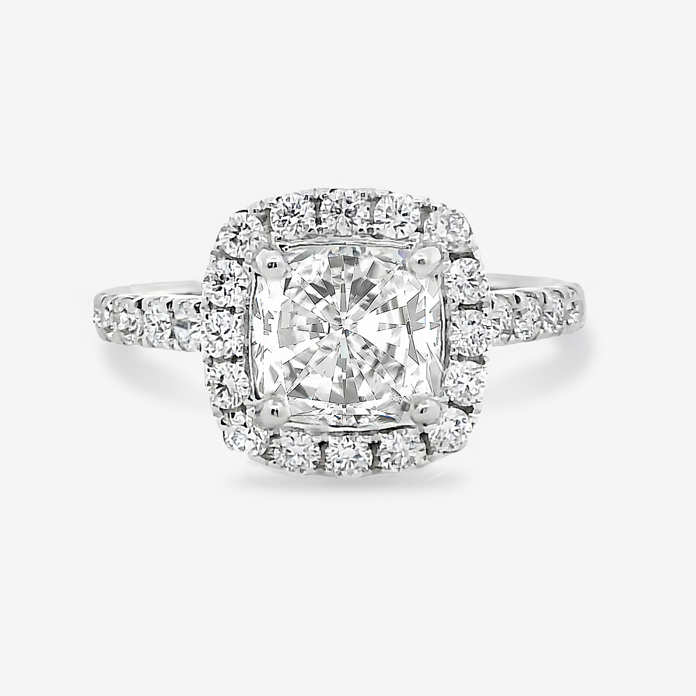 1.70CT Natural Diamond Ritz Square Cushion Engagement Ring