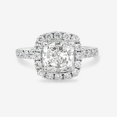 1.70CT Natural Diamond Ritz Square Cushion Engagement Ring