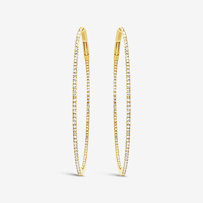 eternity thin diamond hoop earrings