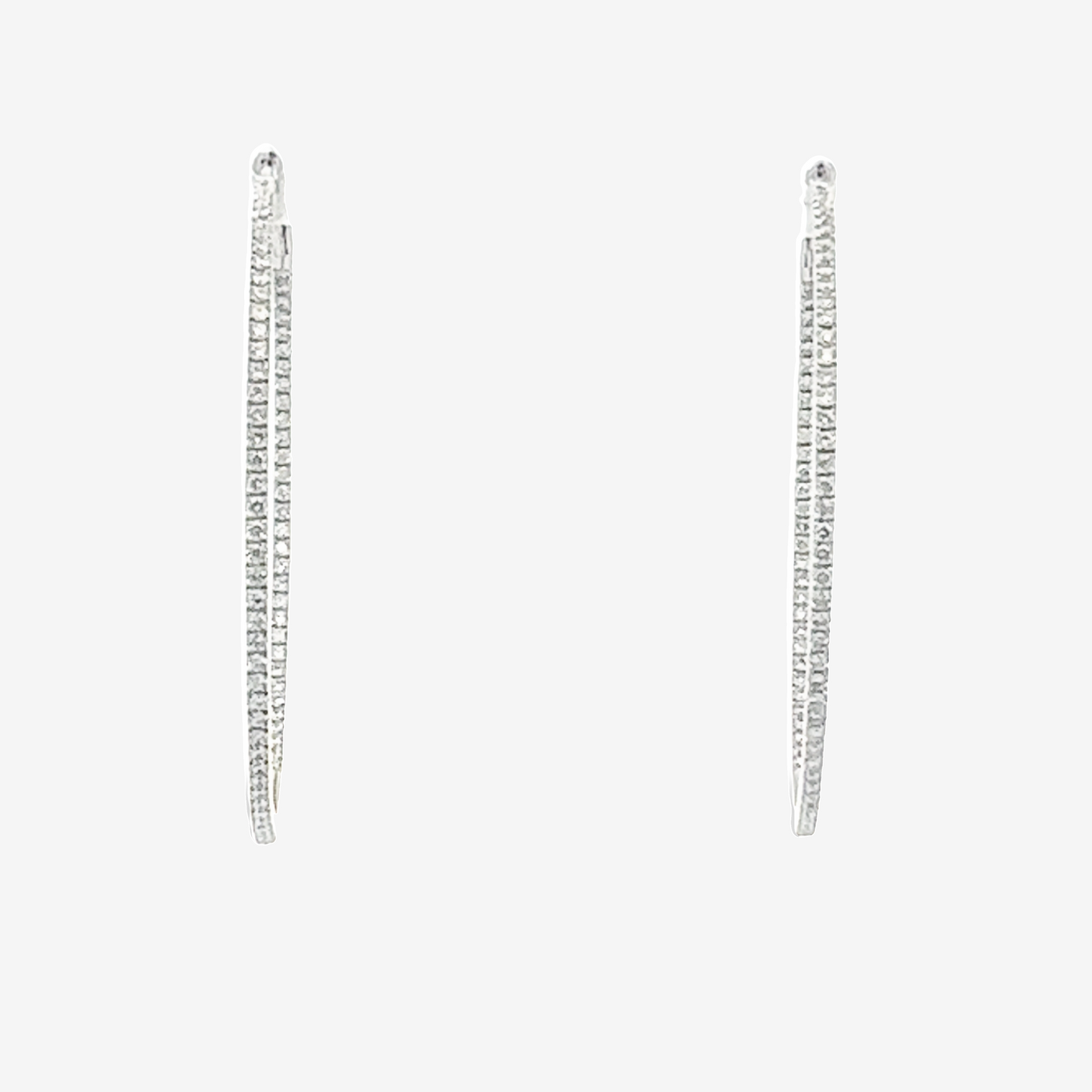 white gold diamond eternity hoop earrings