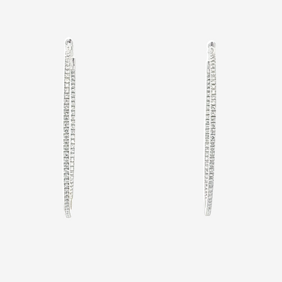 white gold diamond eternity hoop earrings