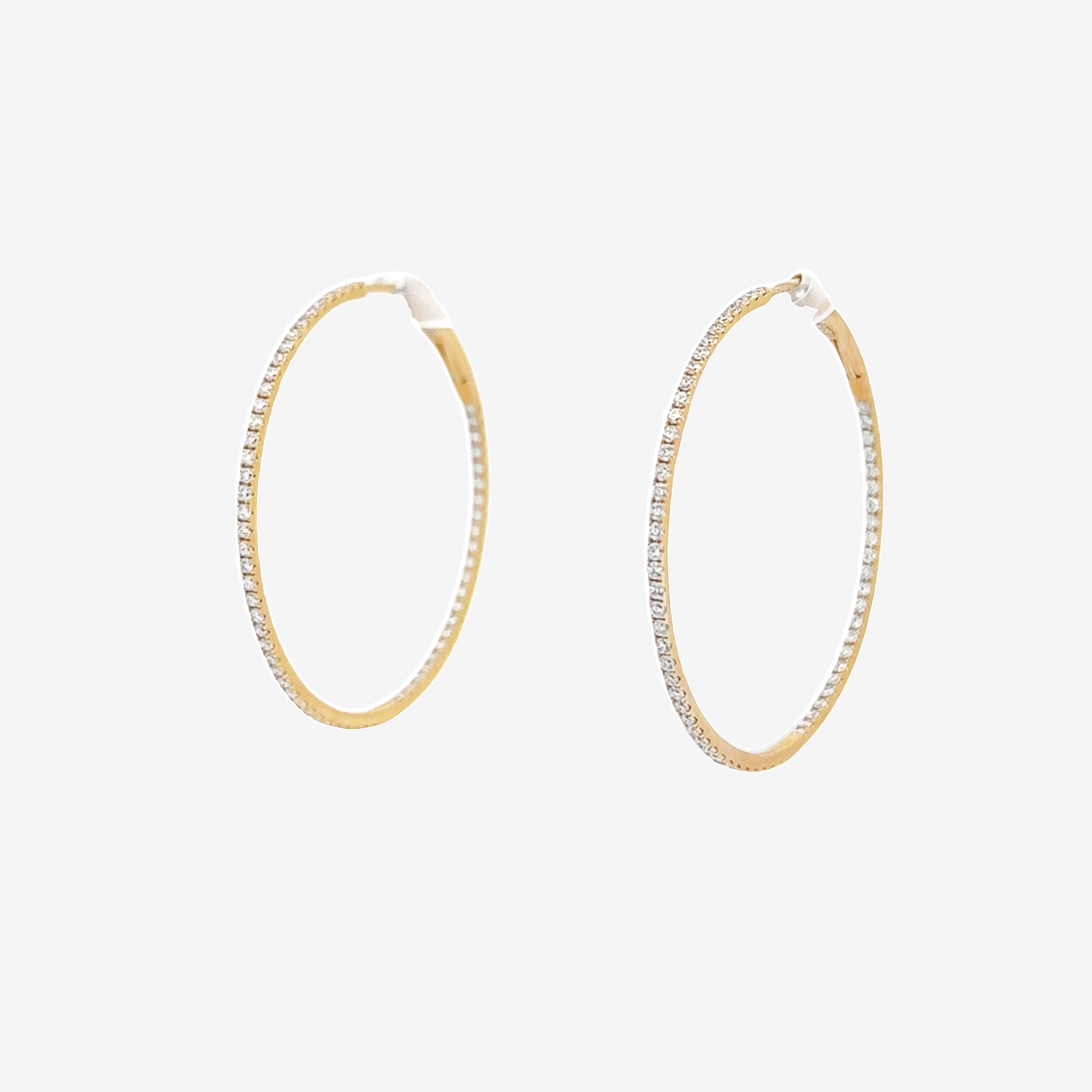 ultra thin diamond eternity hoop earrings