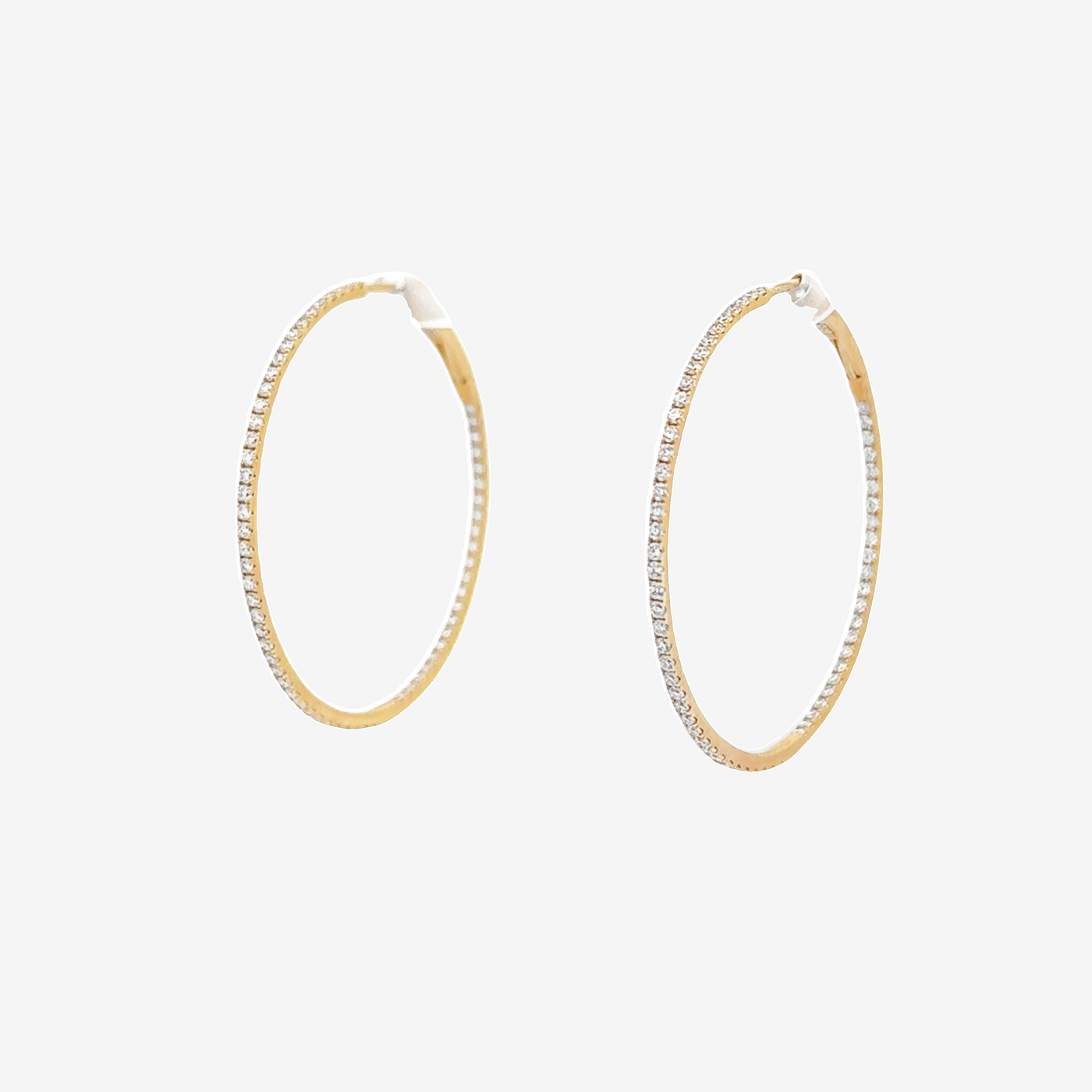 ultra thin diamond eternity hoop earrings