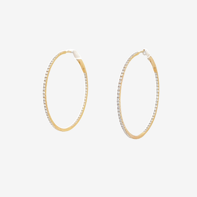 ultra thin diamond eternity hoop earrings