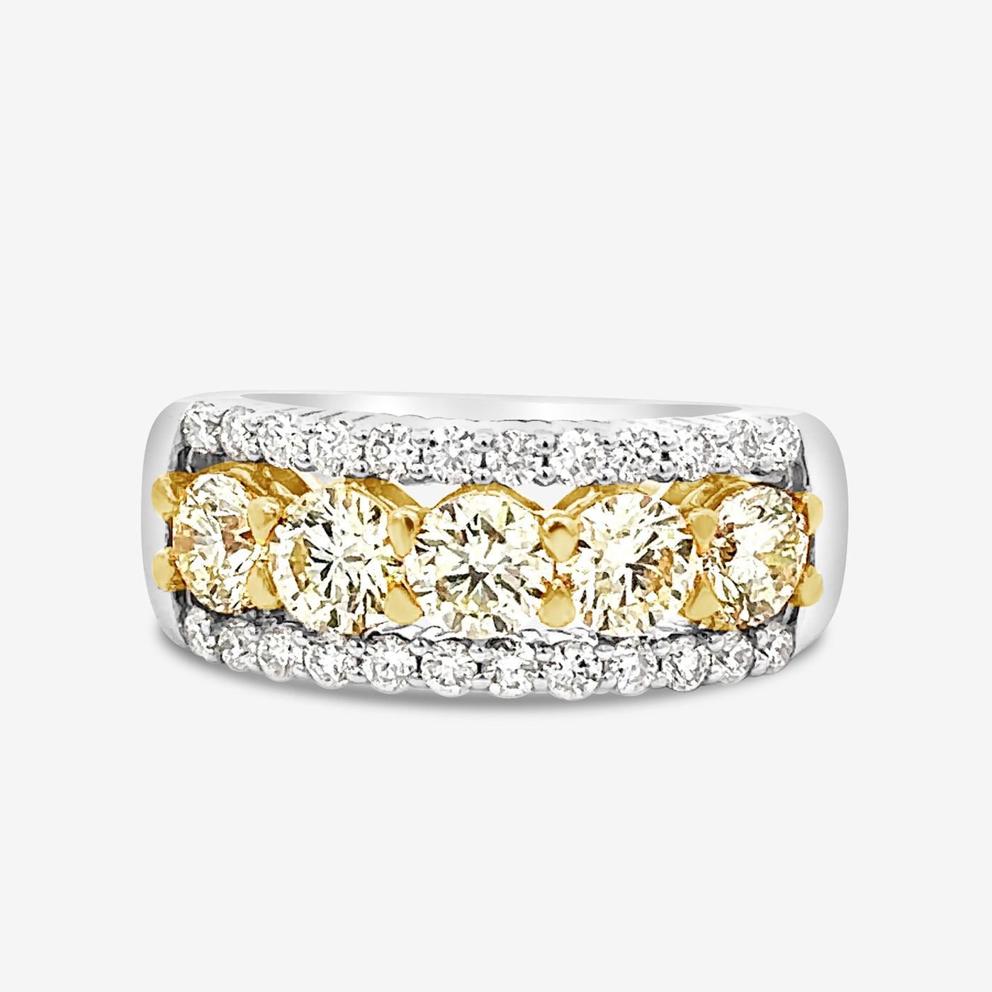 1.90ct Yellow & White Diamond Ring