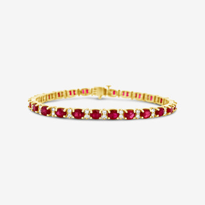 10CT Ruby & Diamond Tennis Bracelet