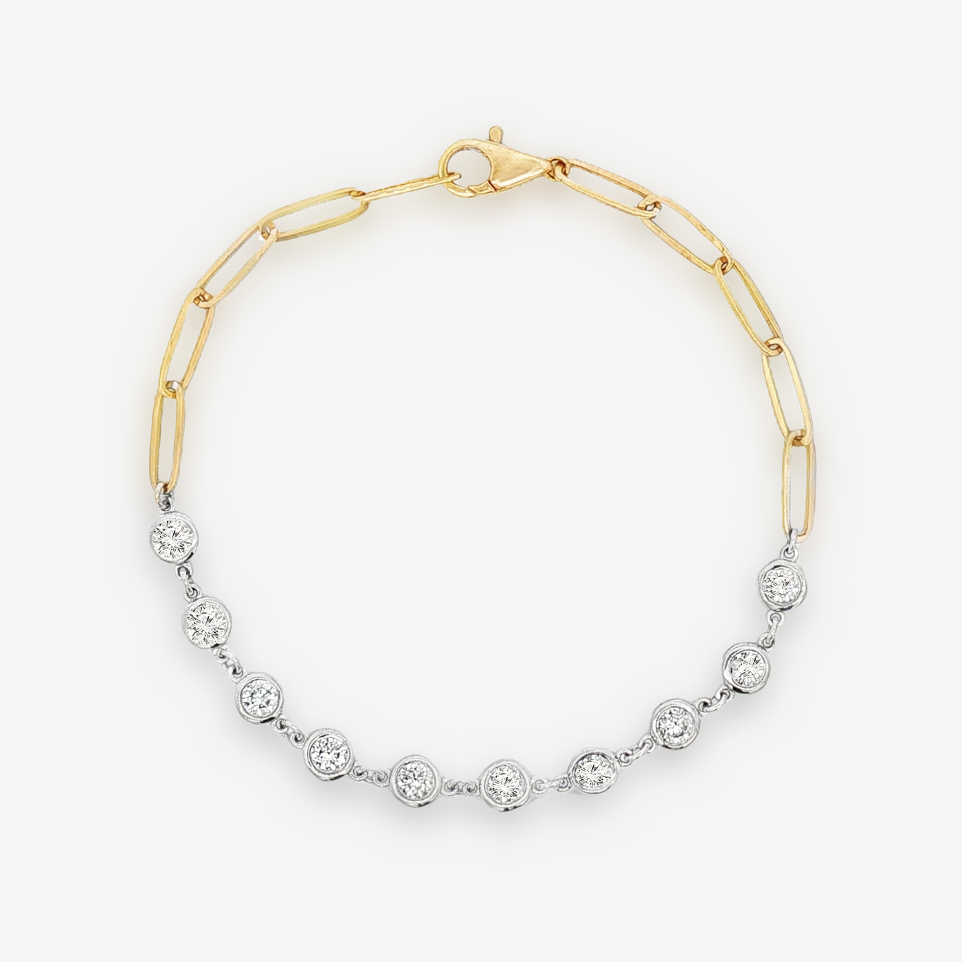 10 Diamonds By The Yard Paperclip Bracelet