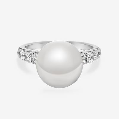 10MM South Sea Pearl & 0.70CT Diamond Ring