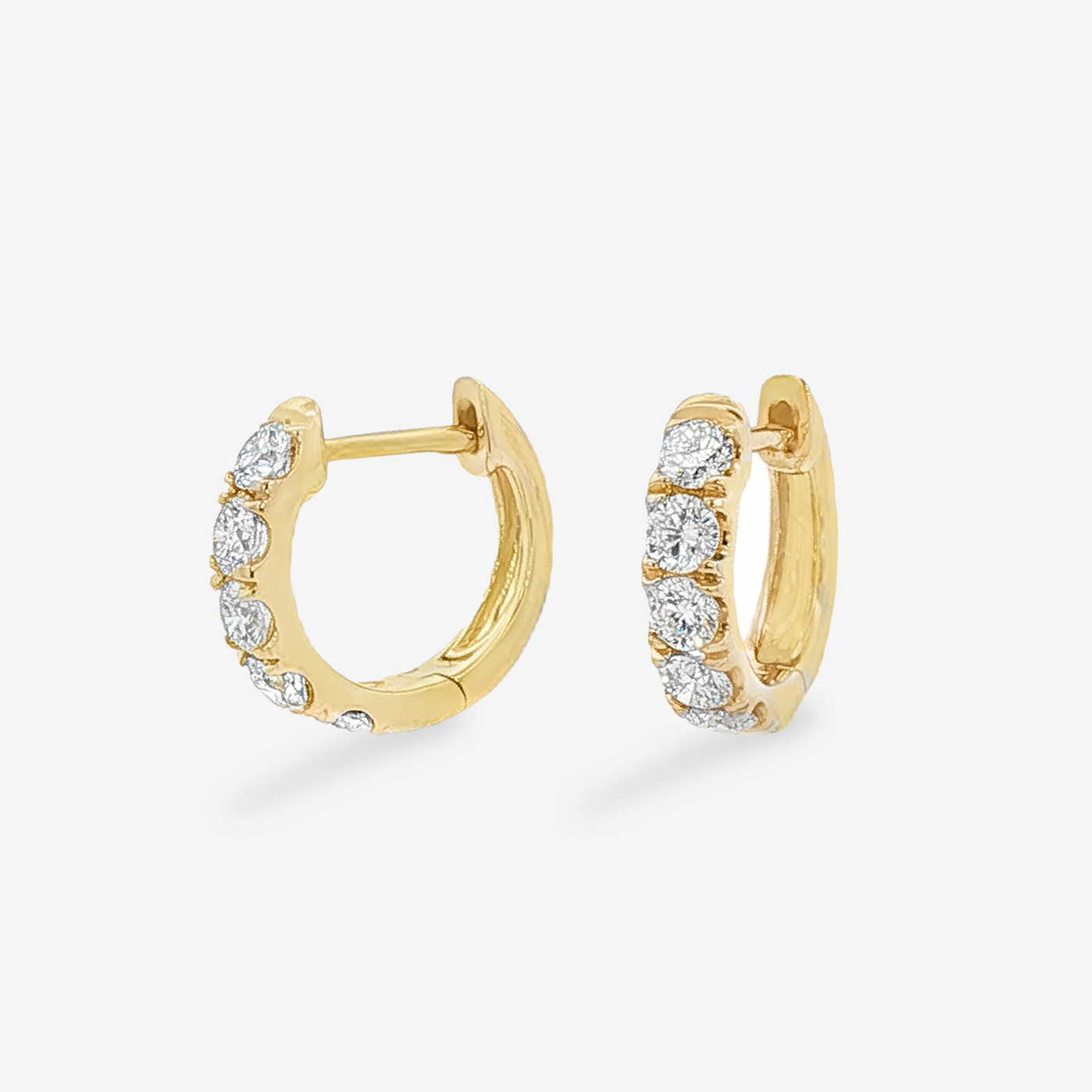 10 Prong Set 0.45CT Diamond Huggie Earrings