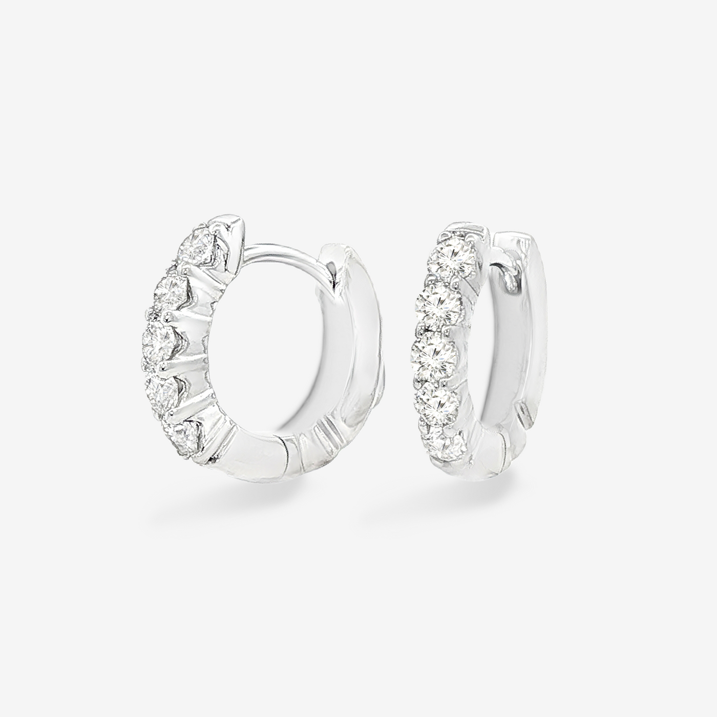 10 Prong Set 0.50CT Diamond Huggie Earrings
