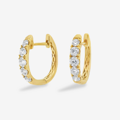 10 Prong Set 0.60CT Diamond Huggie Earrings