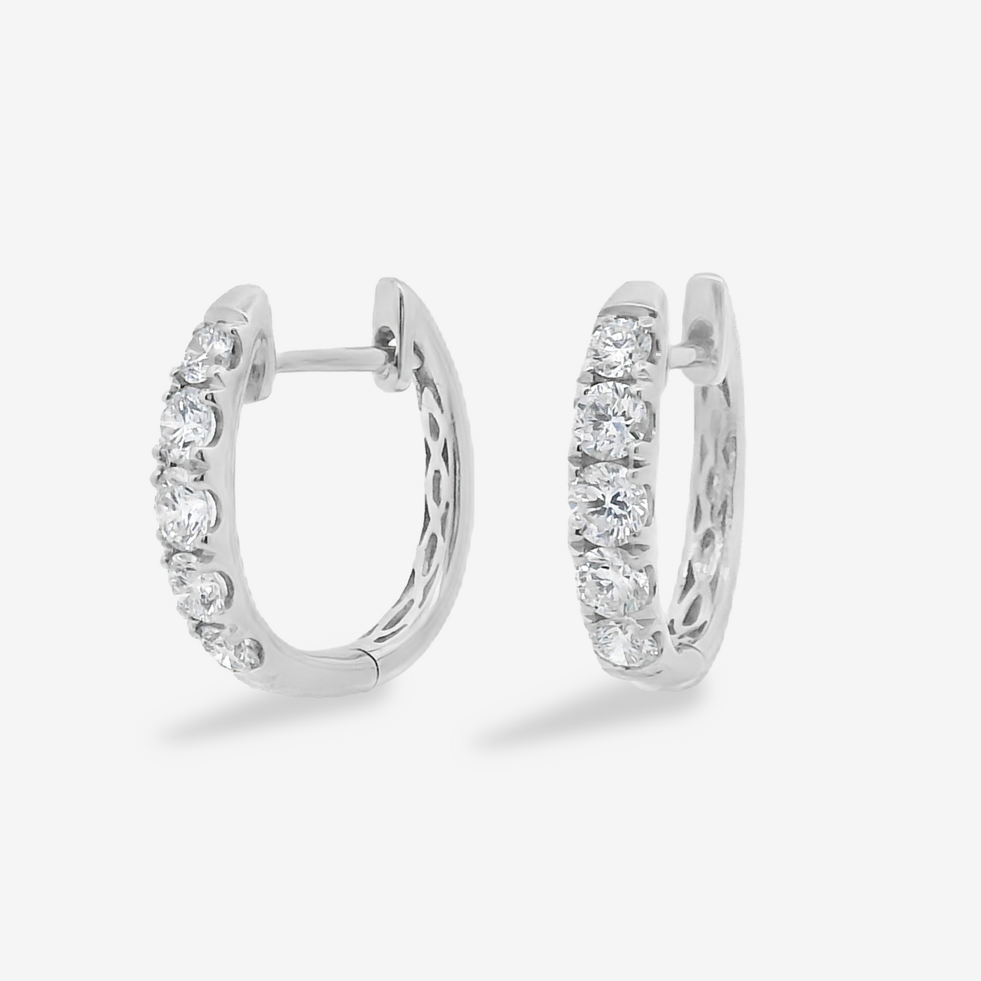 10 Prong Set 0.60CT Diamond Huggie Earrings