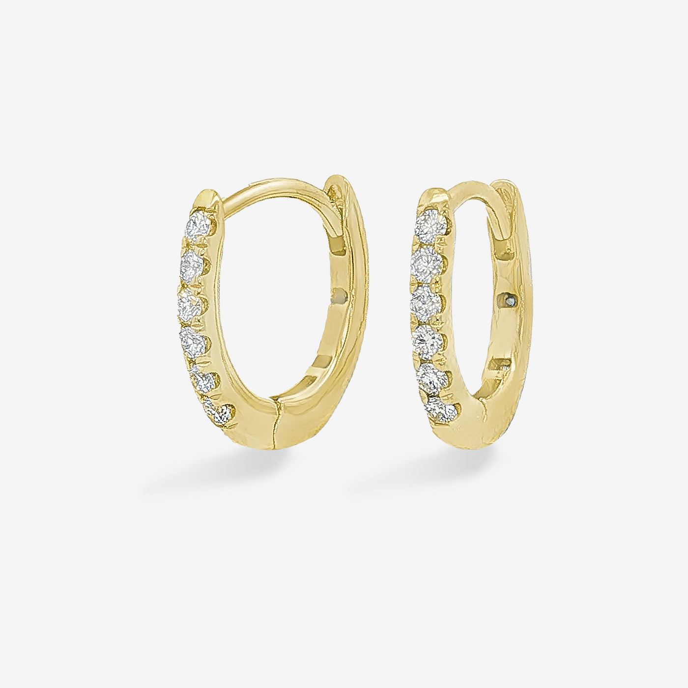 12 Prong Set 0.20CT Diamond Huggie Earrings