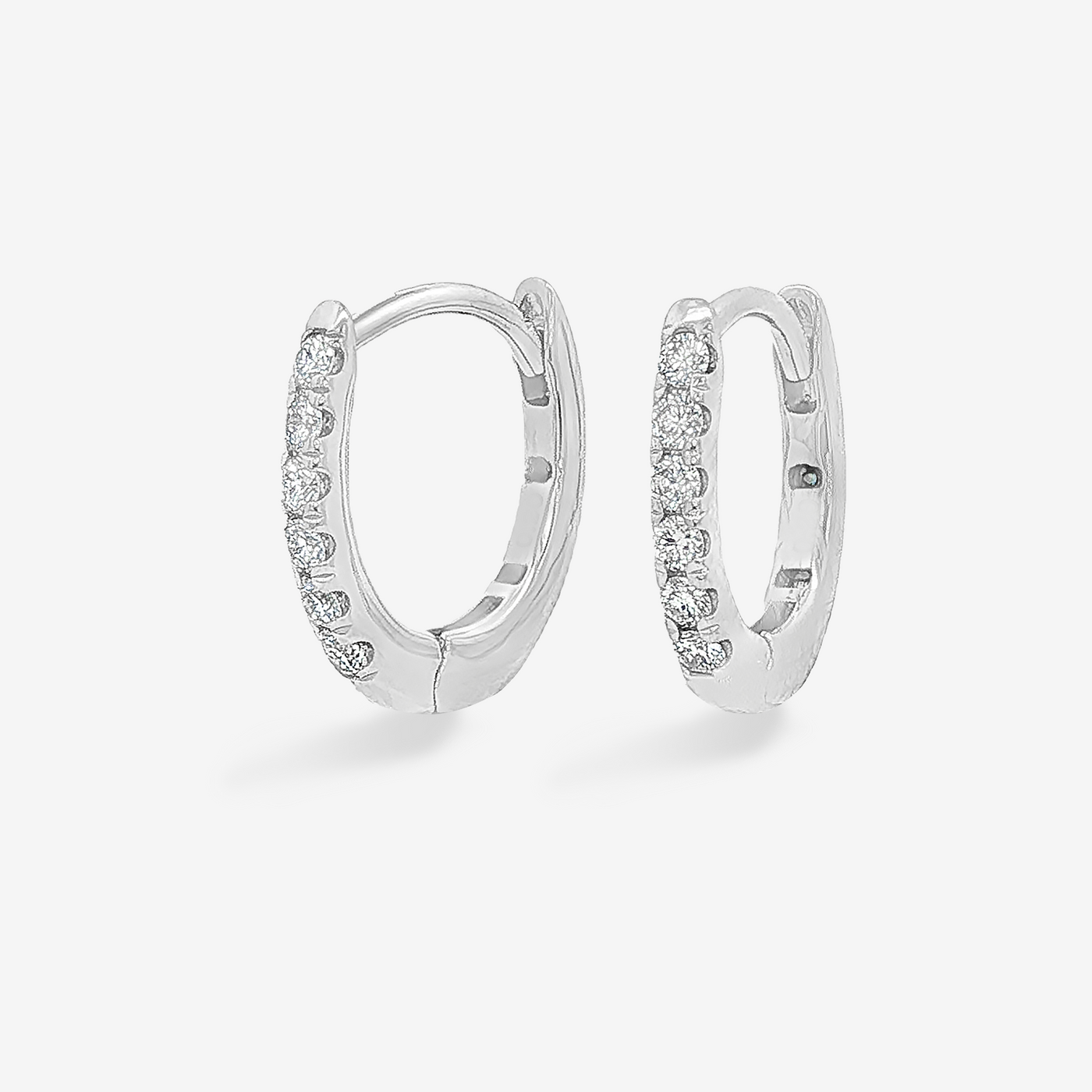12 Prong Set 0.20CT Diamond Huggie Earrings