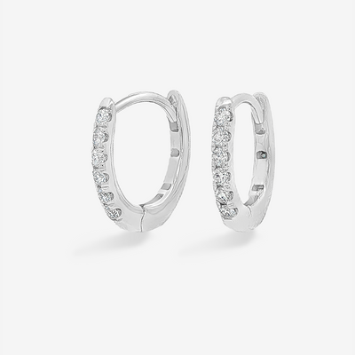 12 Prong Set 0.20CT Diamond Huggie Earrings