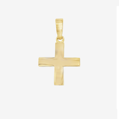 0.5" Solid Gold Square Greek Cross Pendant