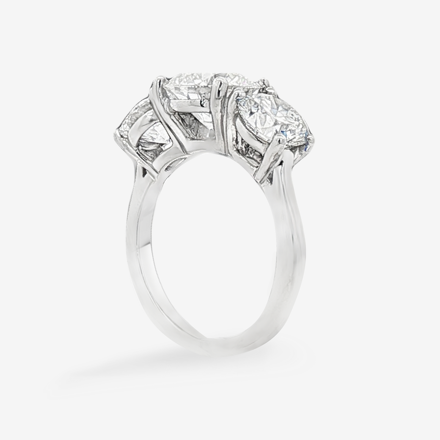 4.39tw Round Lab Grown Diamond Three Stone Engagement Ring