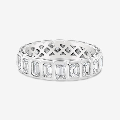 eternity emerald cut diamond band