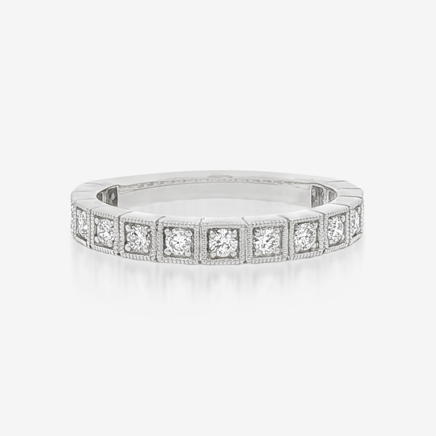 Antique Milgrain 3/4 Diamond Band Ring