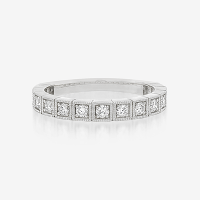 Antique Milgrain 3/4 Diamond Band Ring