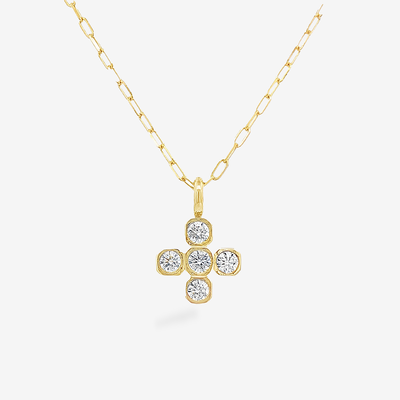 Lab Grown Diamond Bezel Cross Pendant