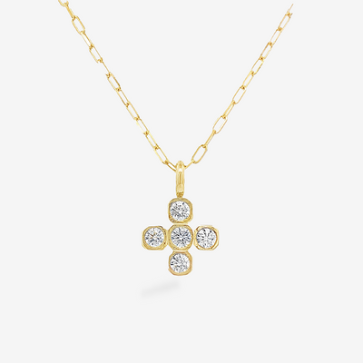Lab Grown Diamond Bezel Cross Pendant