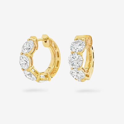 Lab Grown 4.93CT Huggie Earrings