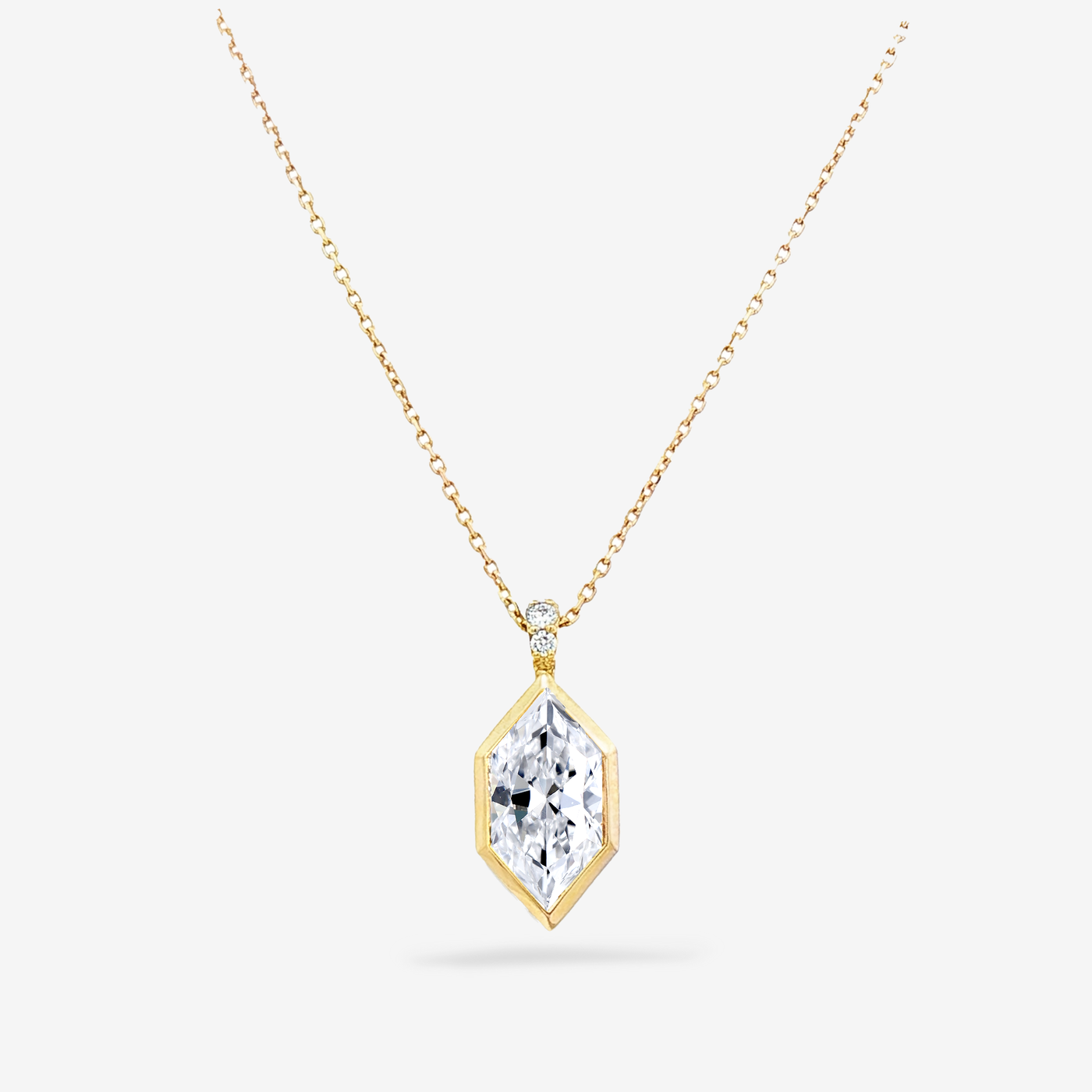Lab Grown Dutch Marquise Cut Diamond Bezel Necklace