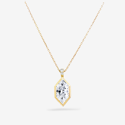 Lab Grown Dutch Marquise Cut Diamond Bezel Necklace