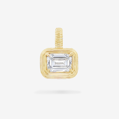 Lab Grown 1.05CT Emerald cut Diamond Bezel pendant