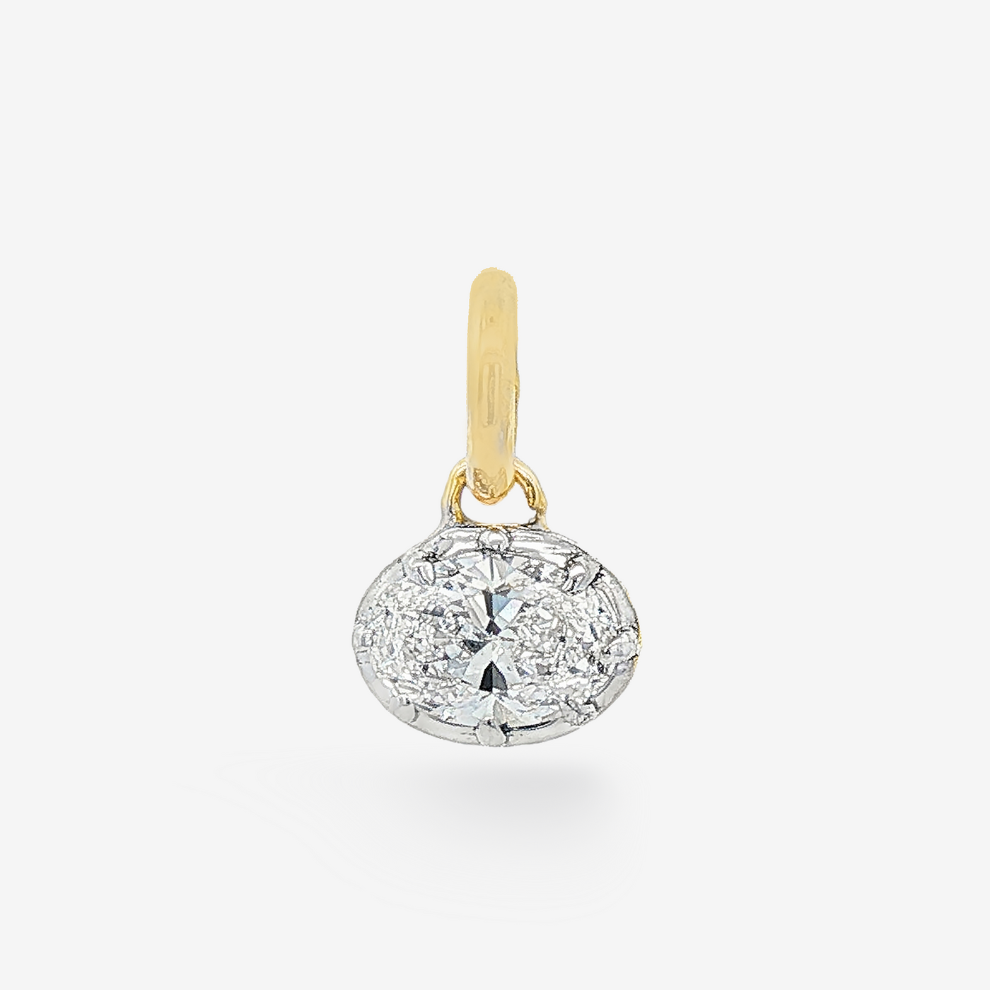 Lab Grown Solitaire East-West Oval cut Diamond Pendant