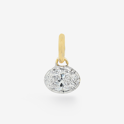 Lab Grown Solitaire East-West Oval cut Diamond Pendant