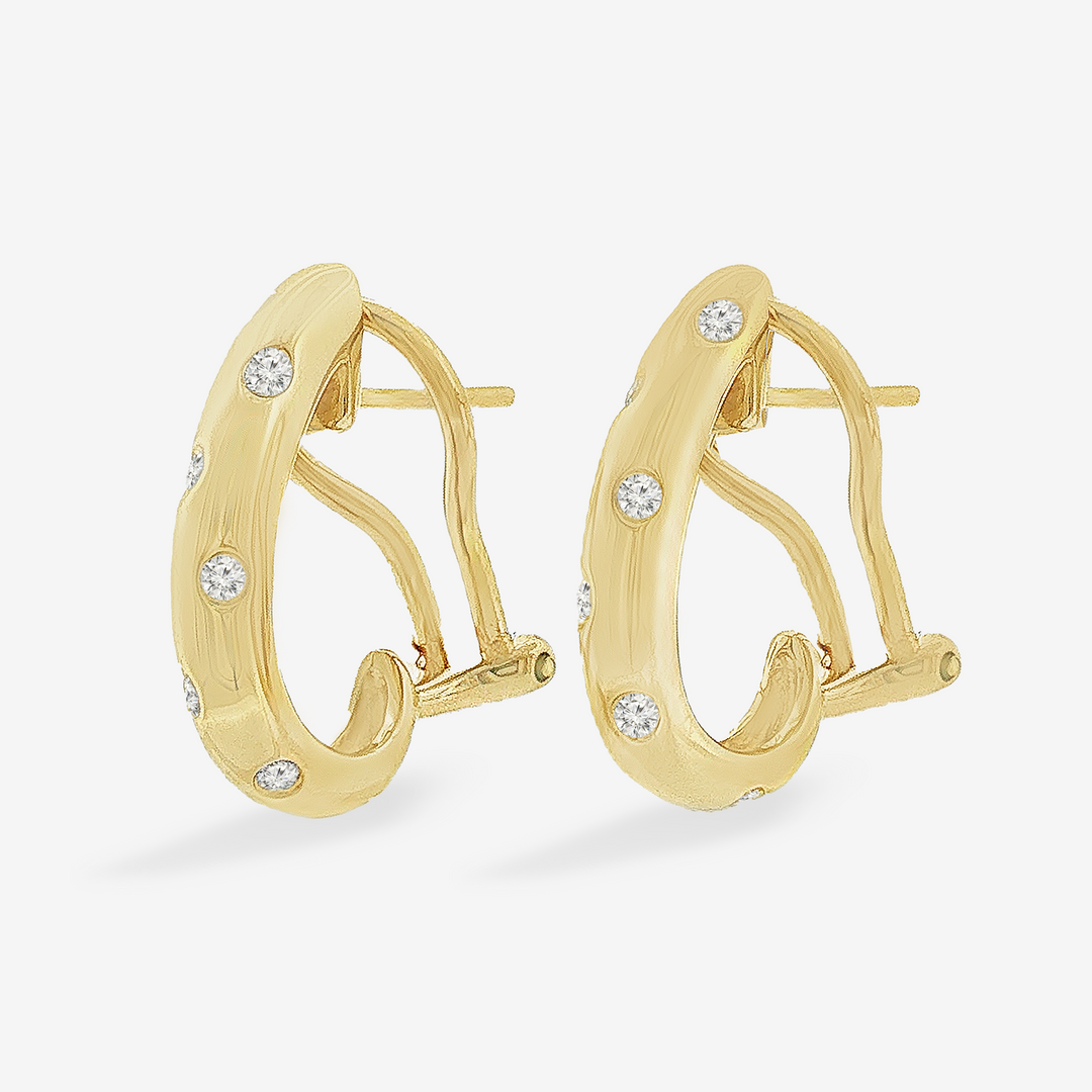Omega Back Burnished Diamond Huggie Earring – Mavilo